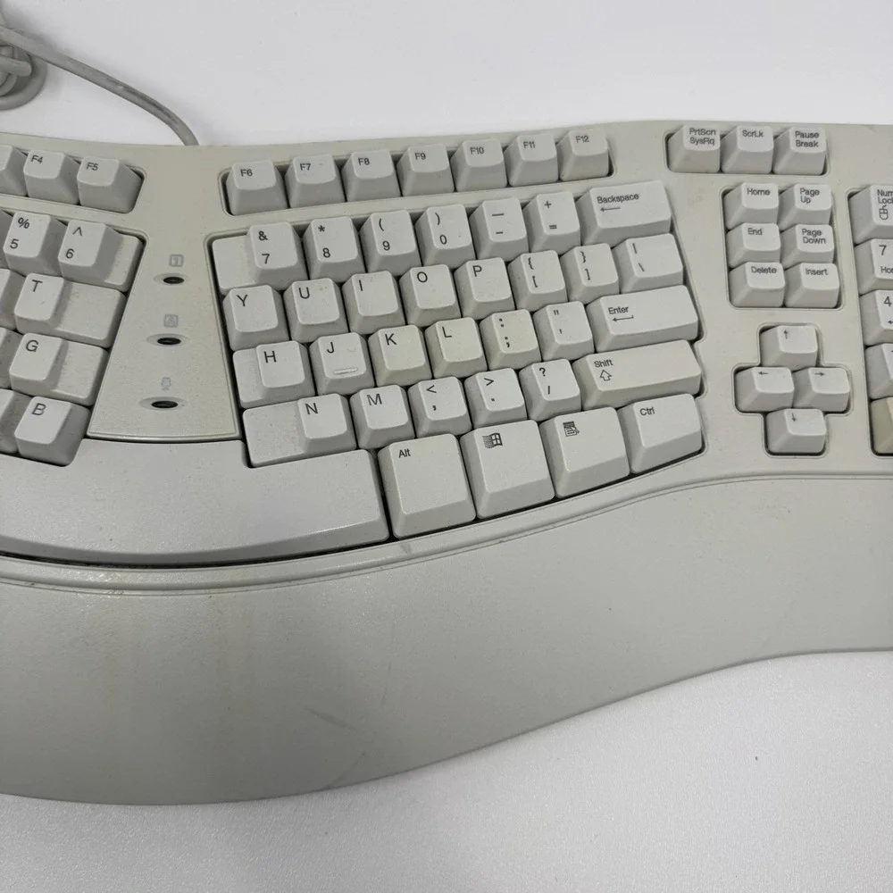Microsoft KU-0045 X06-19331 Natural Elite Wired PS/2‎ White Ergonomic Keyboard